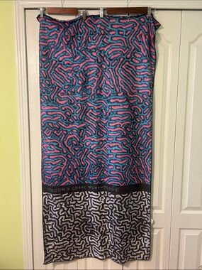 Volcom Coral Morphologic Patterned Towel - Blue, Pink & Black